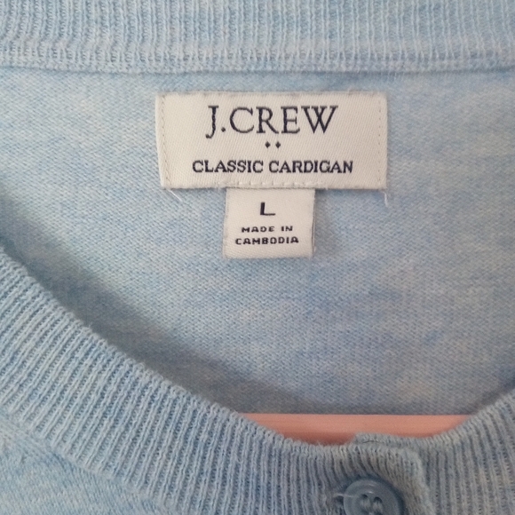 J.Crew Classic Cardigan Blue Size Large - Picture 3 of 6